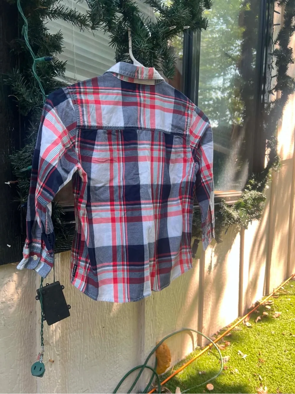 OshKosh B'gosh Red, Navy & White Plaid Button-Down Shirt
